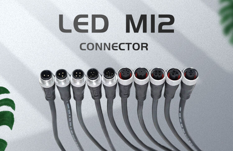 M12 M8 M16 M15 Electric Plug  IP68  IP67 Waterproof 2 3 4 5 6 pin Male to Female  Wire Cable Connector for LED light factory