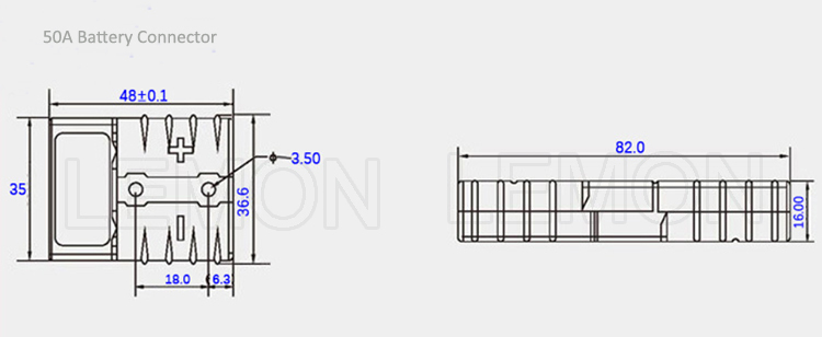 High Quality Forklift Battery Terminal 2 Pin Battery Connector 50A 120A 175A 350A 600V factory