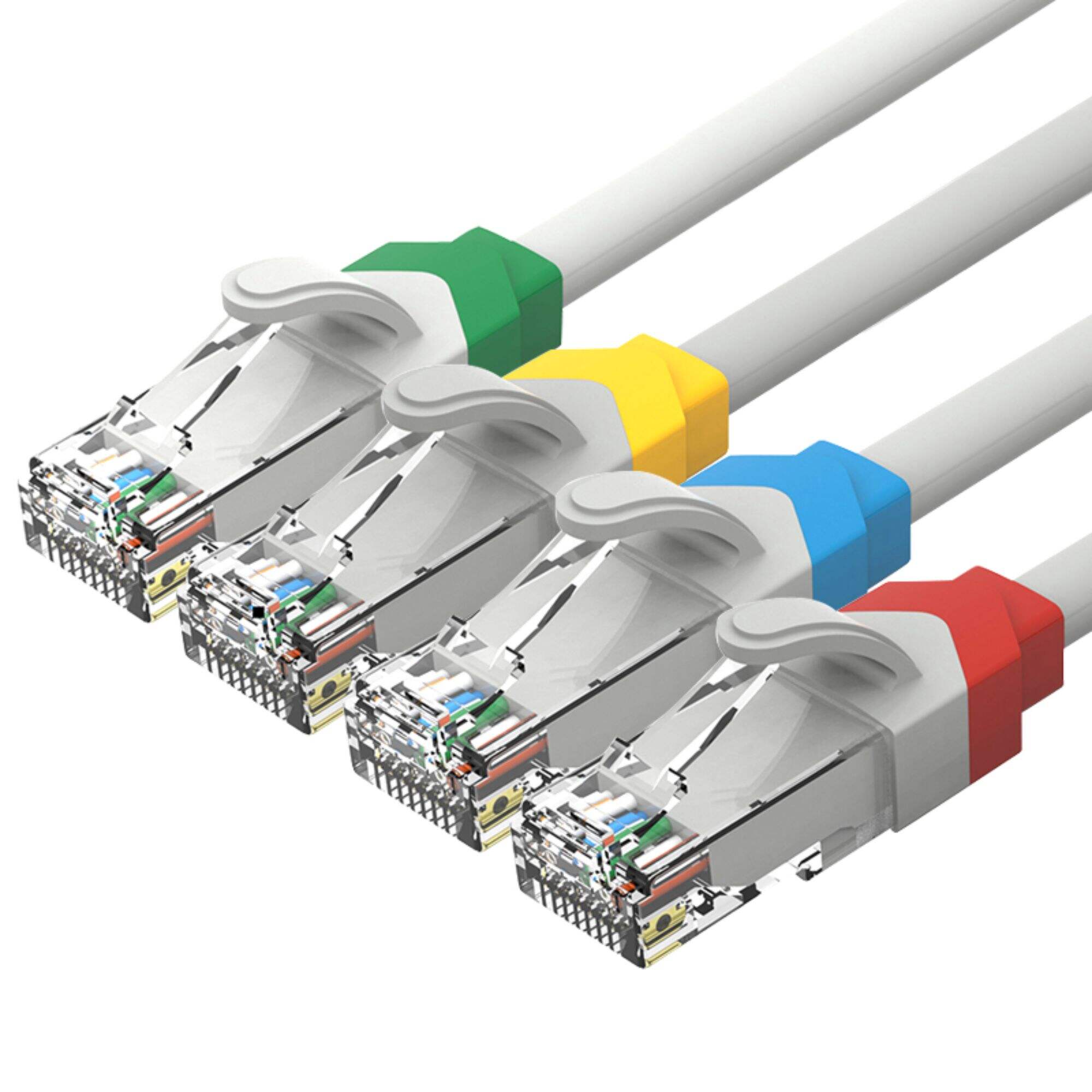 Câble Ethernet avec connecteur RJ45 pour ordinateur, Utp Ftp, 1m, 2m, 3m, 5m, 1m-50m, Cat5e, Cat6, Cat6a, câble de raccordement, cordon de raccordement utp, câble rj45