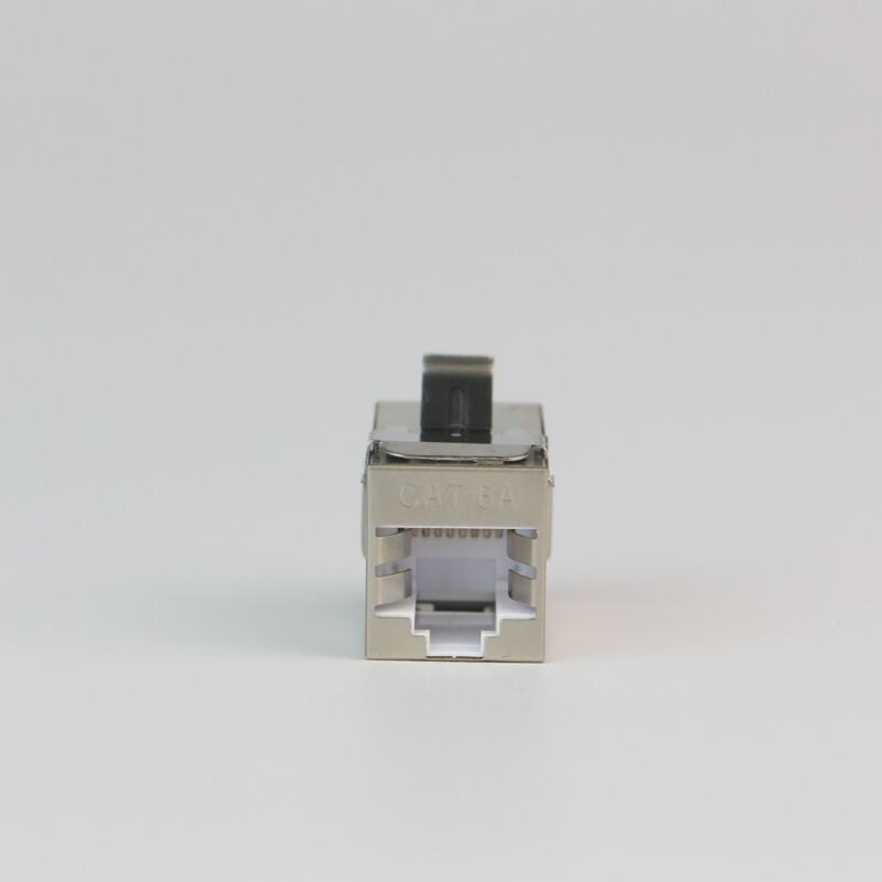 Cat5e Cat6 Cat6A female to female metal shielded coupler snap-in type