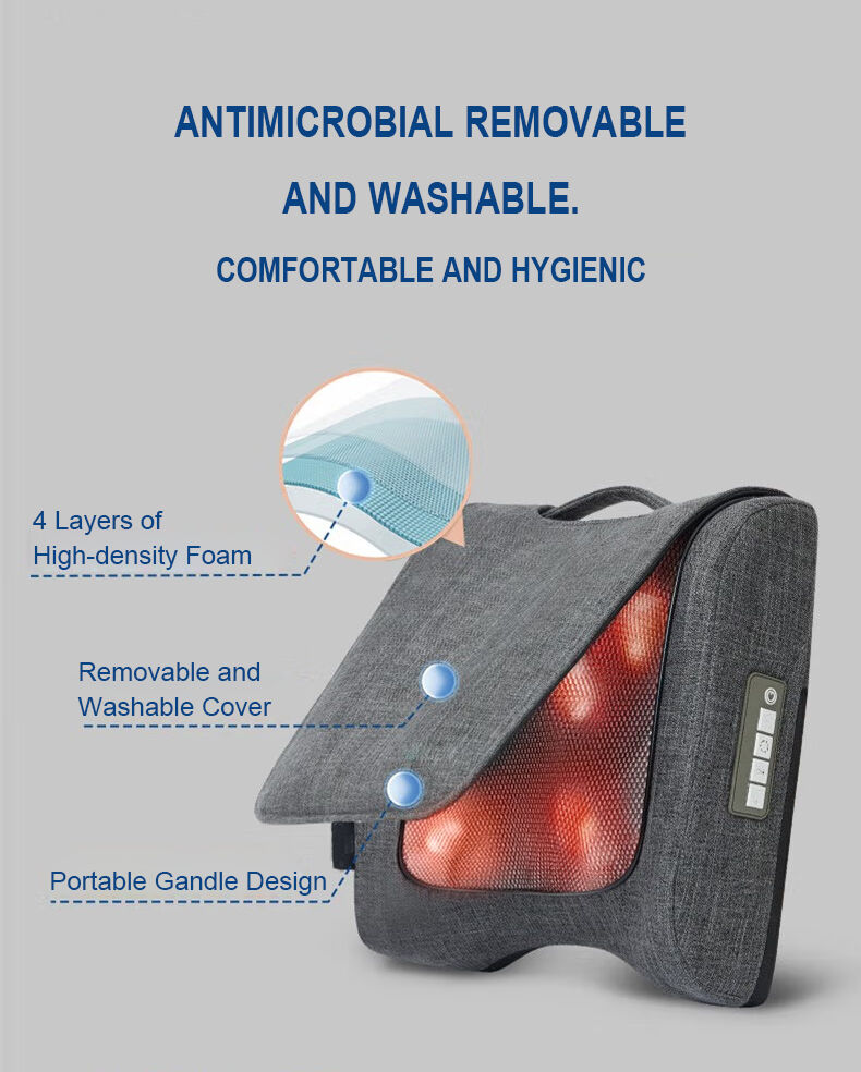 Ergonomic Multi-Functional Handheld Massage Pillow with Tapping Shiatsu Heating CE Certified for Waist Lumbar Back Buttock Neck supplier