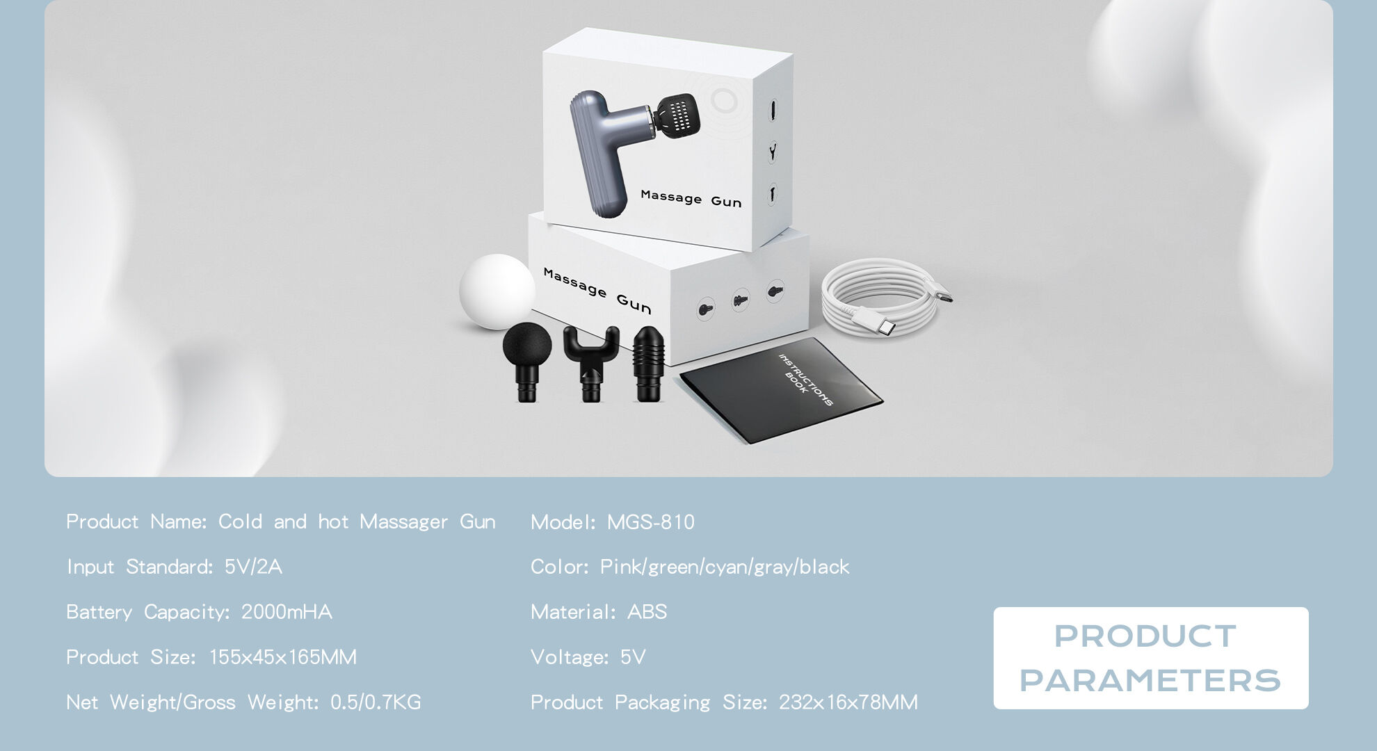 Wholesale OEM ODM  Deep Tissue Fascia Muscle With Heat Percussion Massager Fascial Handheld details