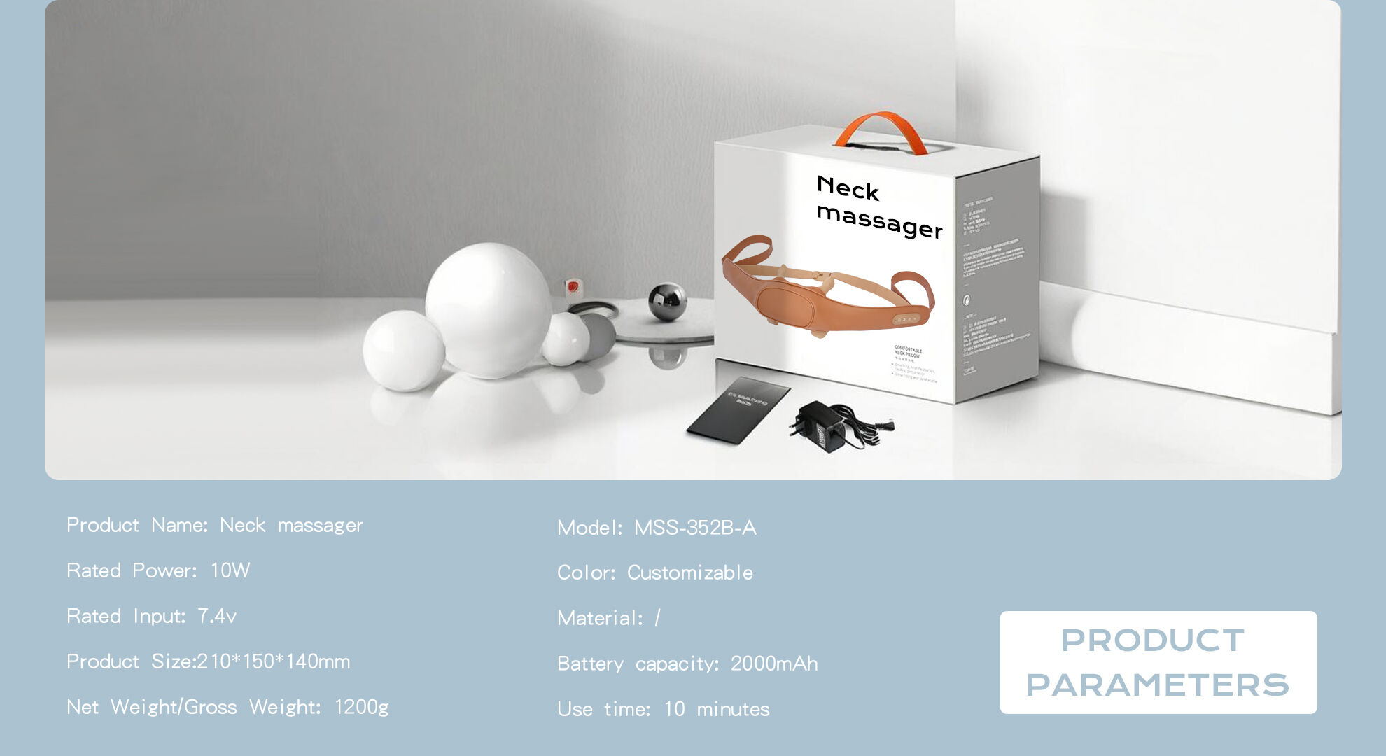 Becozy Travel Compact Neck & Shoulder Massager with 3D Kneading 2000mAh Battery CE Certified manufacture