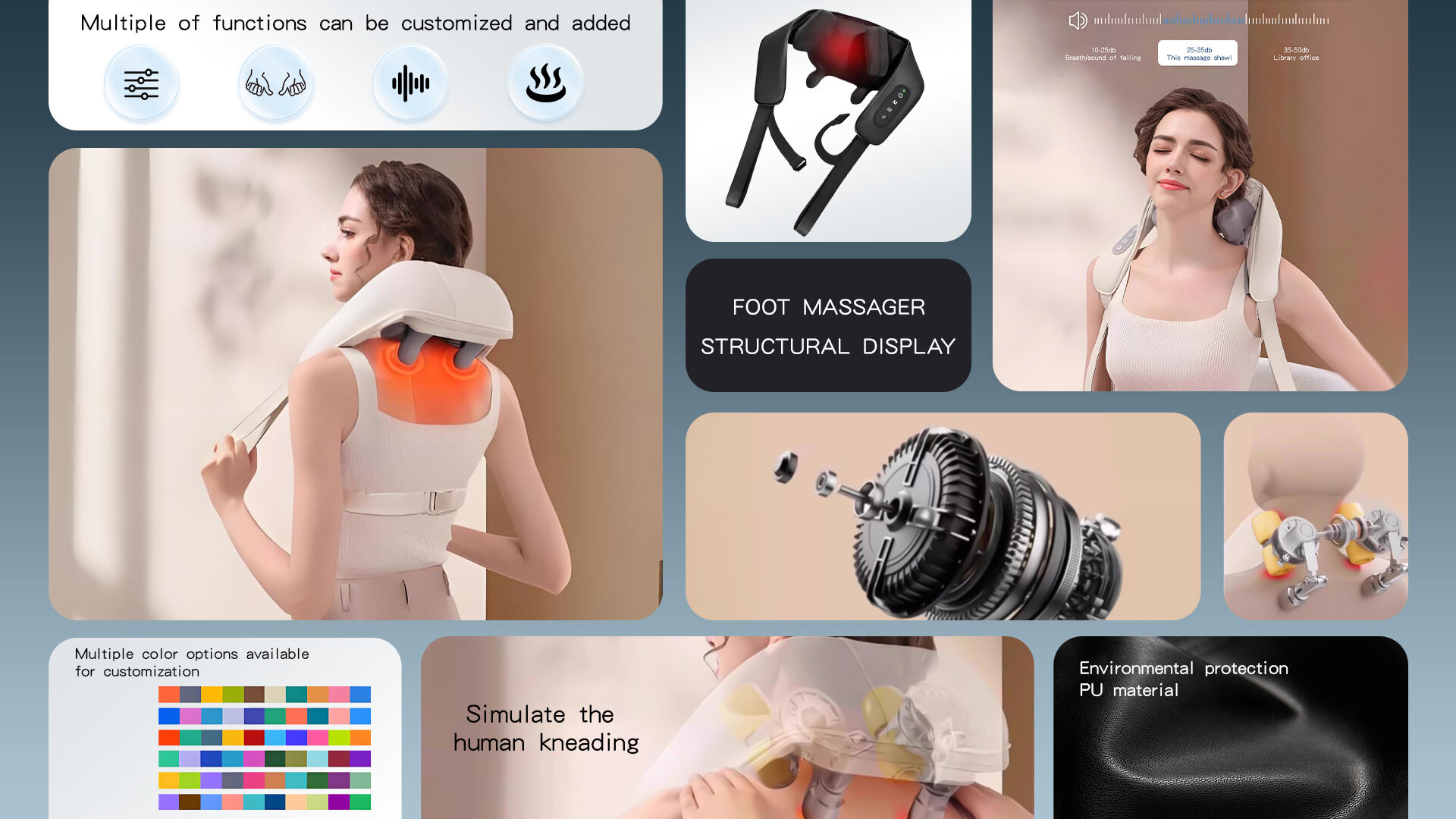 Becozy Portable Smart Pulse Heat Neck Shoulder Massager 3D Kneading Movement Timing Control 12-Month Warranty for Cervical manufacture