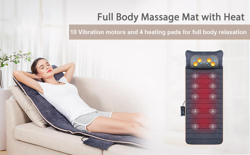 Becozy Portable Electric Vibrator Thermal Back Pain Relief Massage Mattress with Thai Shiatsu 160x80cm 3-Year Warranty manufacture