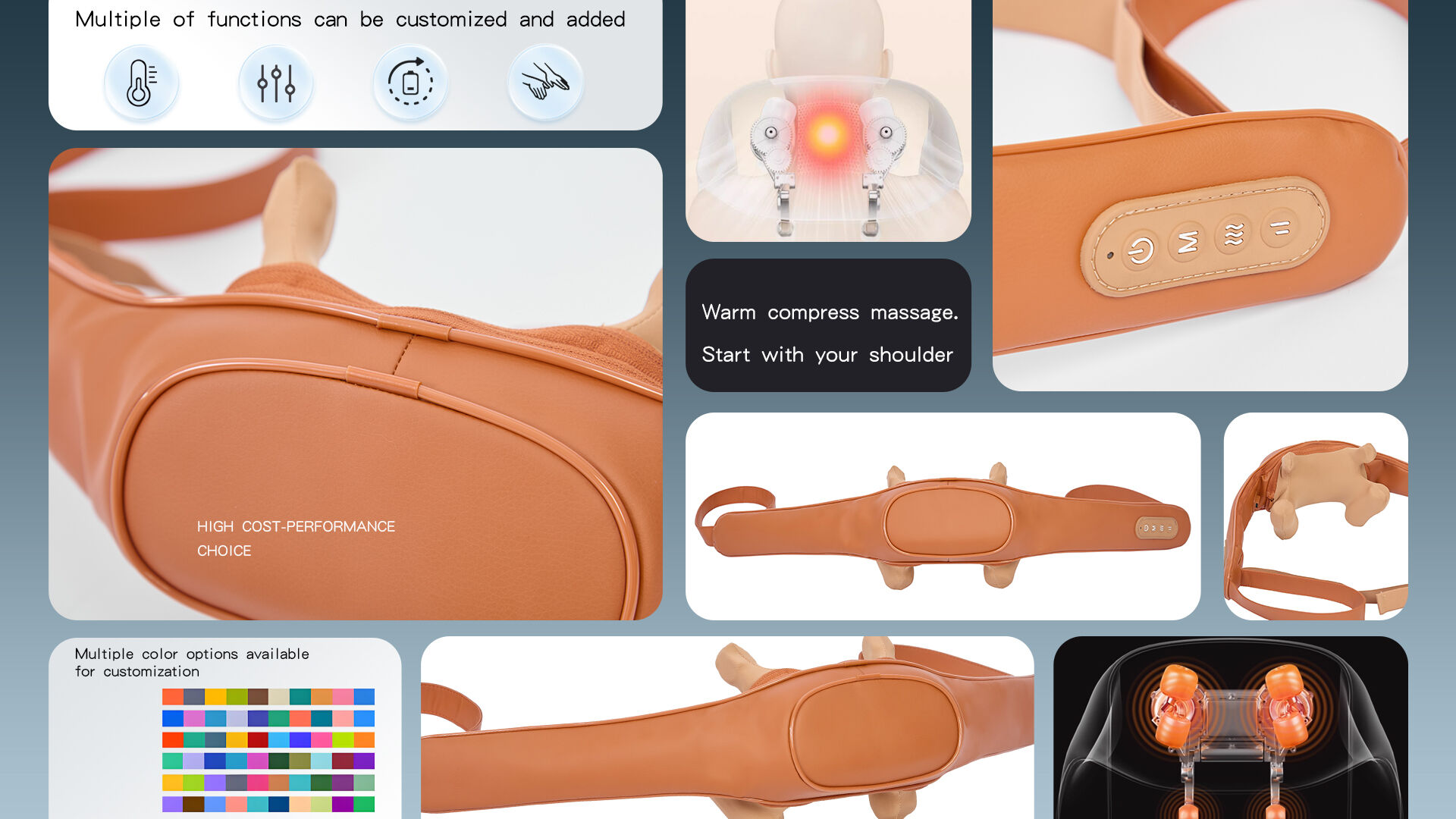 Becozy Travel Compact Neck & Shoulder Massager with 3D Kneading 2000mAh Battery CE Certified details