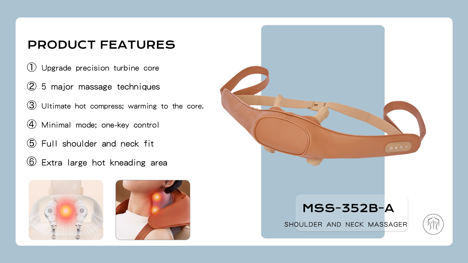 Becozy Travel Compact Neck & Shoulder Massager with 3D Kneading 2000mAh Battery CE Certified manufacture