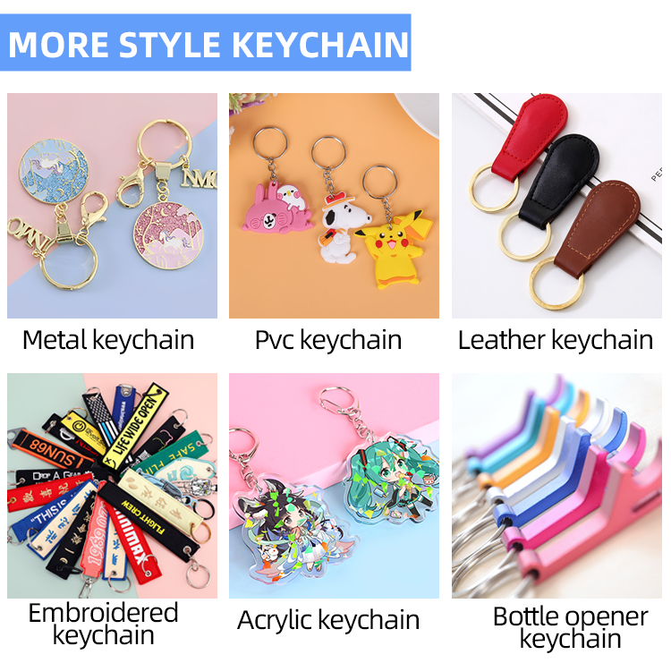 No Minimum Custom Hard Enamel Gold Metal Key Chain with Pendant Glitter supplier