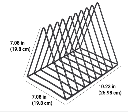 Black Triangle Metal Wire Vinyl Record Storage, Plate Rack, for Magazines, Files, Albums Folders, 9 Slot (2PCS) details