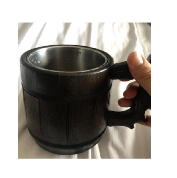 Wood Beer Mug  Stainless Steel Cup Souvenir Handmade details