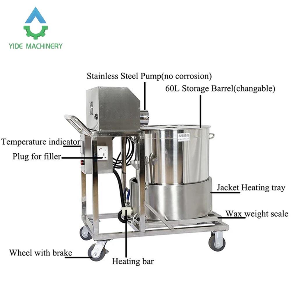 Chariot de type manuel et machine de dosage pour produits de cire