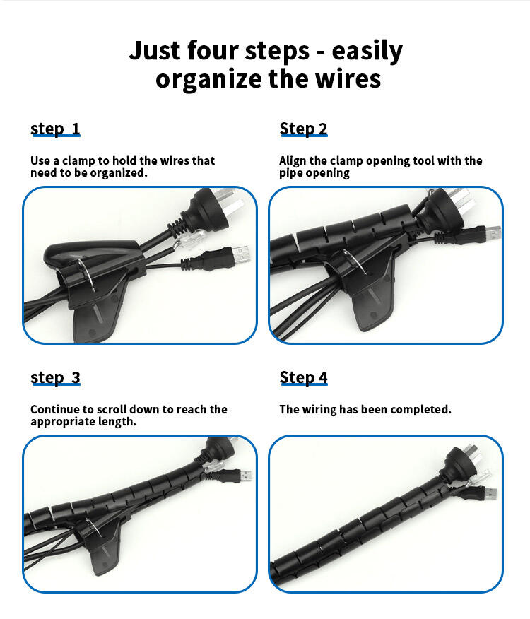 product pe material 18mm spiral wrapping cable cover organizer tube flexible wrap cable management sleeve wholesale-4