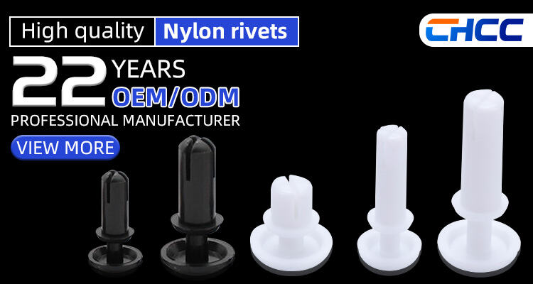 product flat rivets black white plastic nylon barbed rivets r type-0