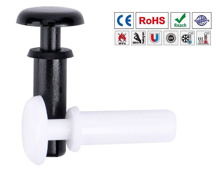 product flat rivets black white plastic nylon barbed rivets r type-1