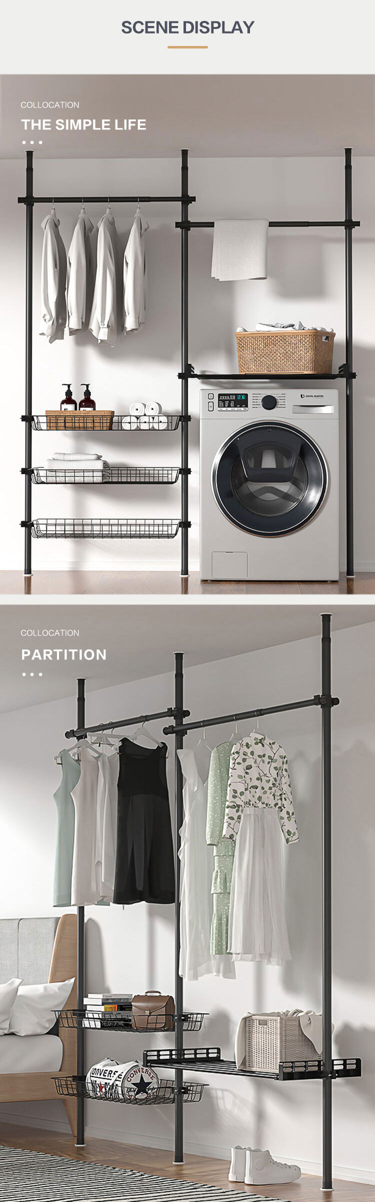 Bedroom Simple Open Clothes Closet Metal Portable Wardrobe Steel Folding Wardrobe Closet factory
