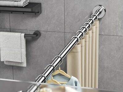 What is the rule for hanging curtain rods?