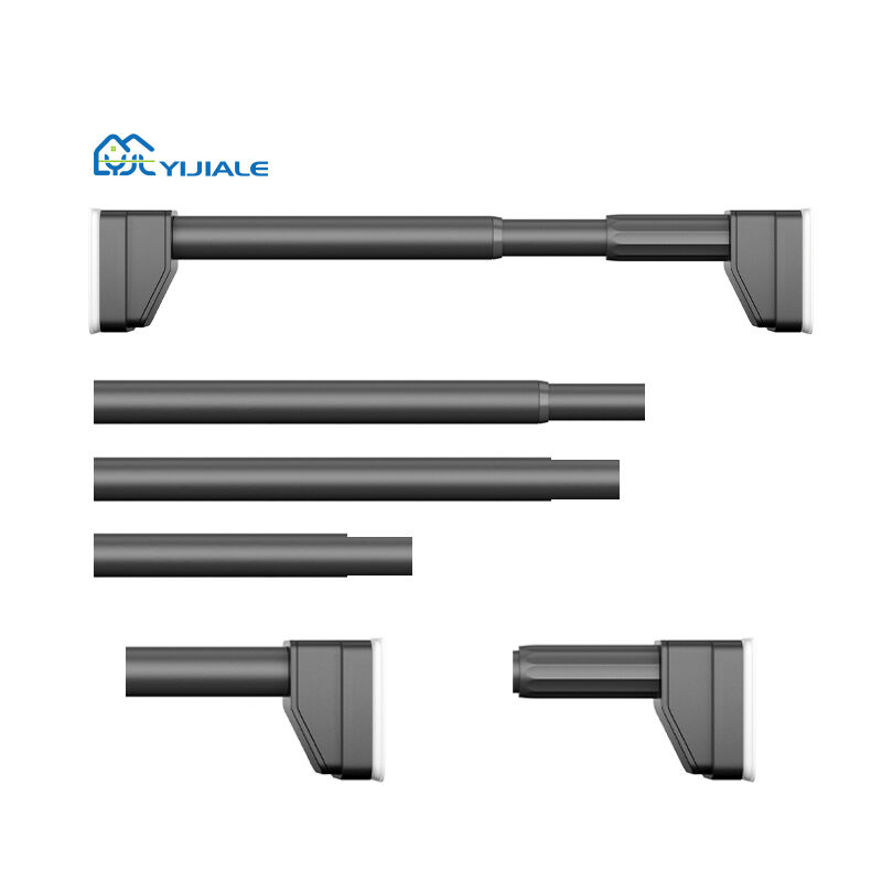 The sleek and modern design of this tension rod curtain rod adds a stylish touch to any space.