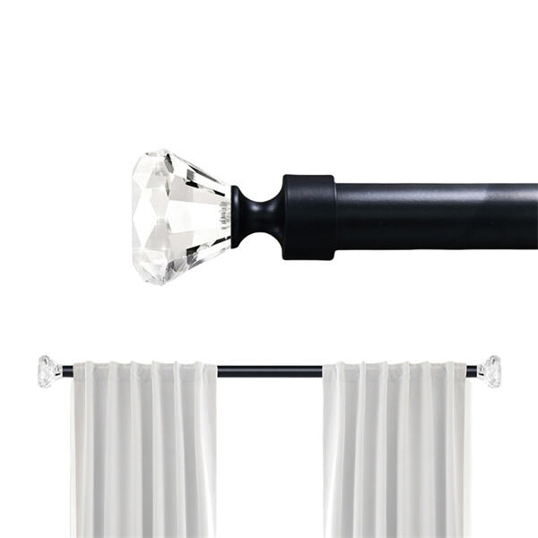 Elevate any room with the beauty of crystal curtain poles