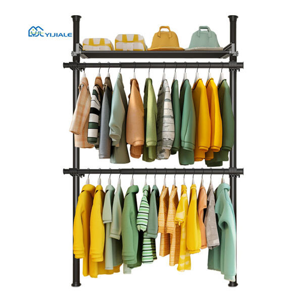 Keep your clothes organized and accessible with a portable wardrobe rack