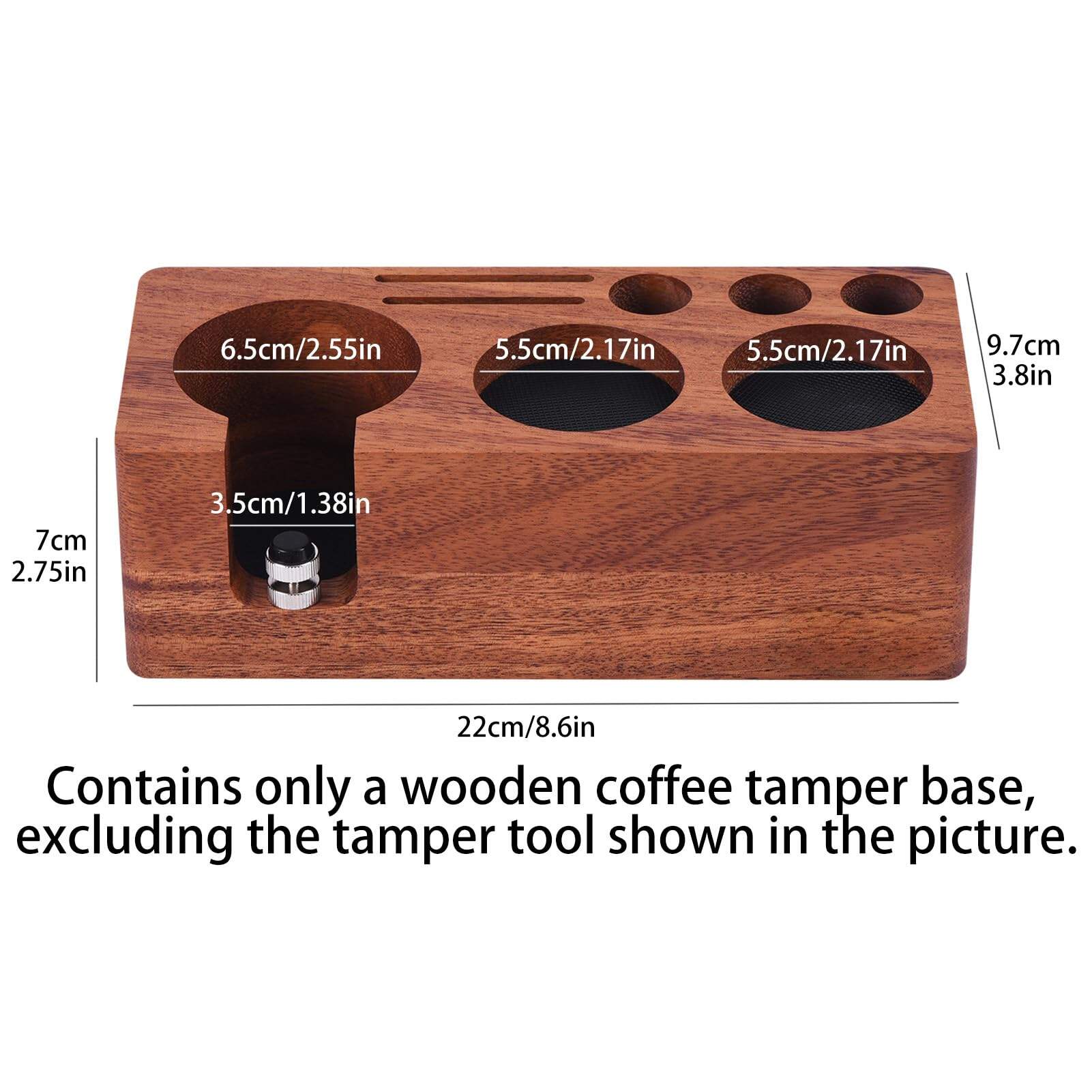 product custom wood espresso tamper station coffee tool organizer with portafilter holder barista coffee accessory gear storage rack-3