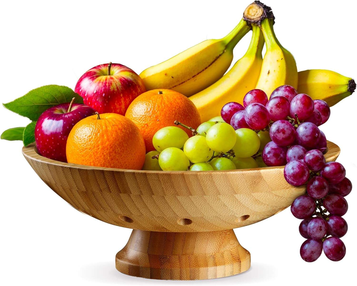 product large modern serving bowl wooden fruit salad bowl with elegant pedestal for kitchen counter dining table entryway home decor-13
