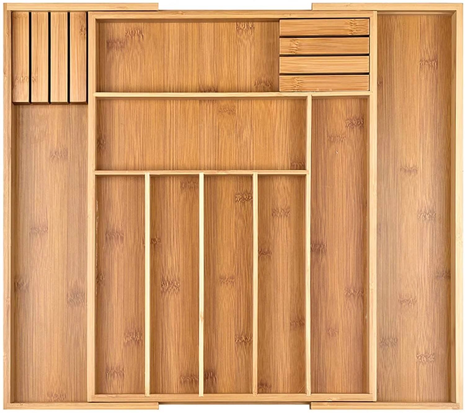 Wholesale Bamboo Expandable Cutlery Drawer Organizer Utensil Organizer for Kitchen details