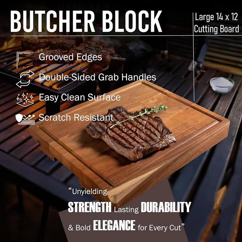 2-in-1 Magnetic Large Acacia Wood Knife Block with Built-in Cutting Board Kitchen Countertop Organizer for Knives Chopping Board supplier