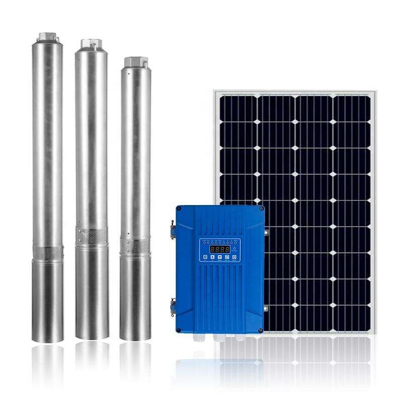 DC 1.5HP 1500W SS Impeller Submersible Solar Water Pump System Solar Borehole Pump 116m Head Power Solar Pump factory