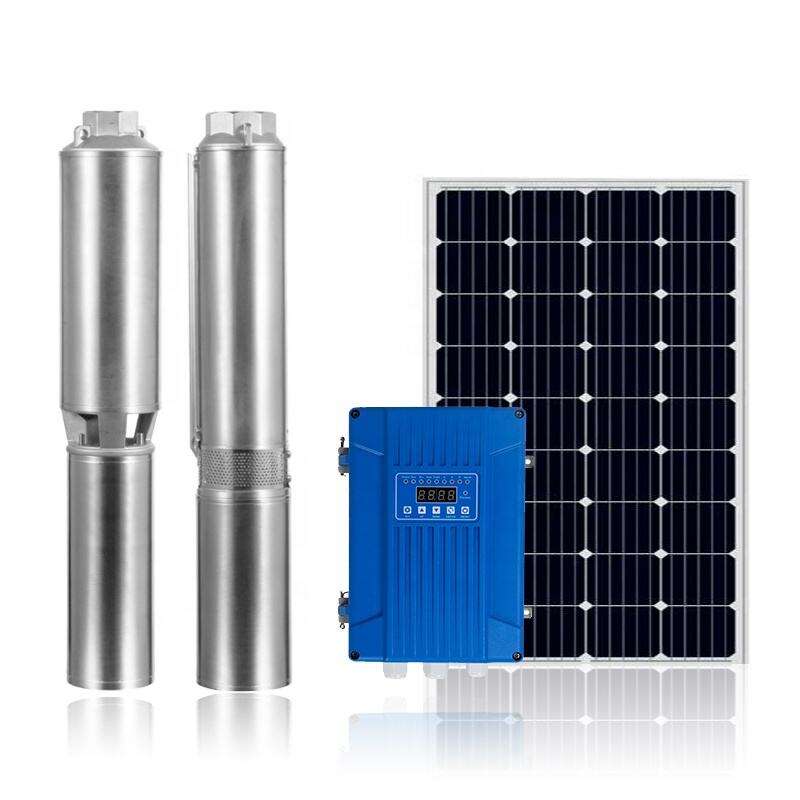 Mini bomba de agua solar profunda con impulsor de acero inoxidable de 4 pulgadas y 1.5 HP Bomba de agua solar de 12 V CC para proveedor de riego