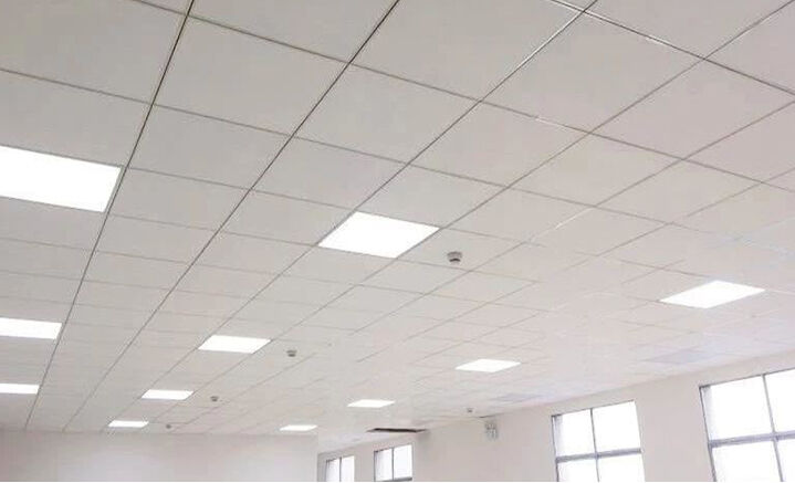 Modern 2x2 PVC Gypsum Ceiling Tiles Square Fireproof Design with Easy Ceiling Grid Installation manufacture