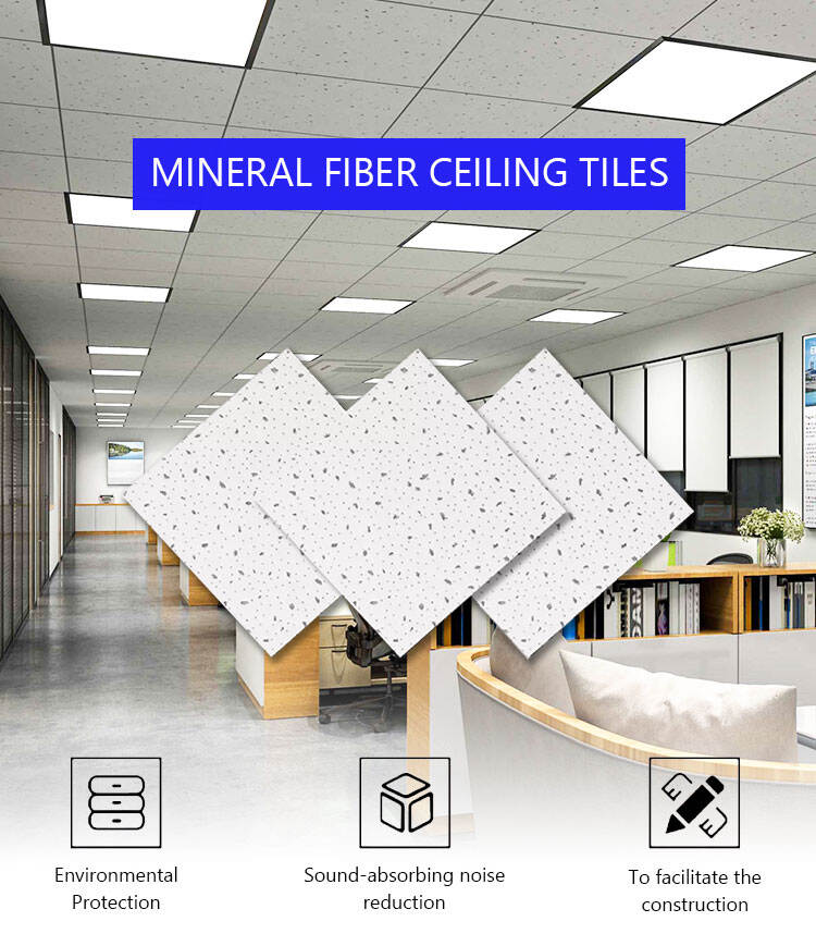 Modern Custom Acoustical Suspended Ceiling Tiles Waterproof Soundproof Square Mineral Wool Fireproof Design for Hotels supplier
