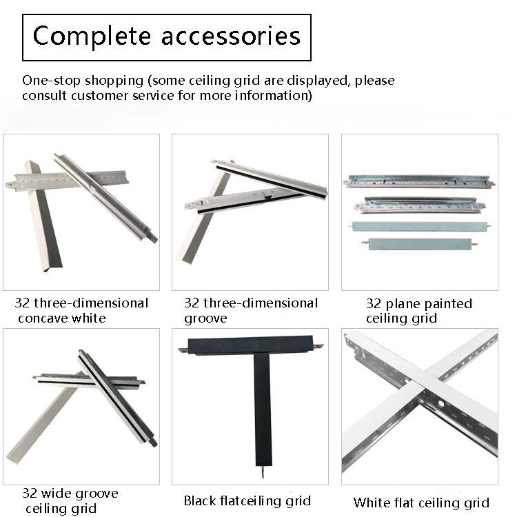 Modern Square Fireproof Black Mineral Fiber Ceiling Grid Suspended Tile Ceiling System details