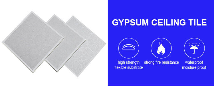 Modern 2x2 PVC Gypsum Ceiling Tiles Square Fireproof Design with Easy Ceiling Grid Installation supplier