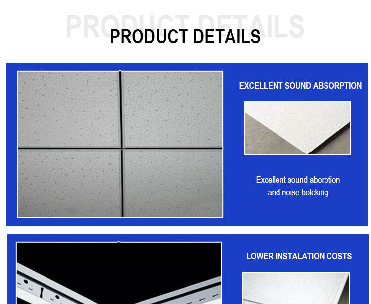 Modern Custom Acoustical Suspended Ceiling Tiles Waterproof Soundproof Square Mineral Wool Fireproof Design for Hotels manufacture