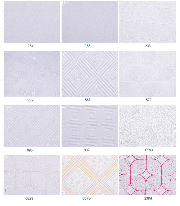 Modern 2x2 PVC Gypsum Ceiling Tiles Square Fireproof Design with Easy Ceiling Grid Installation details