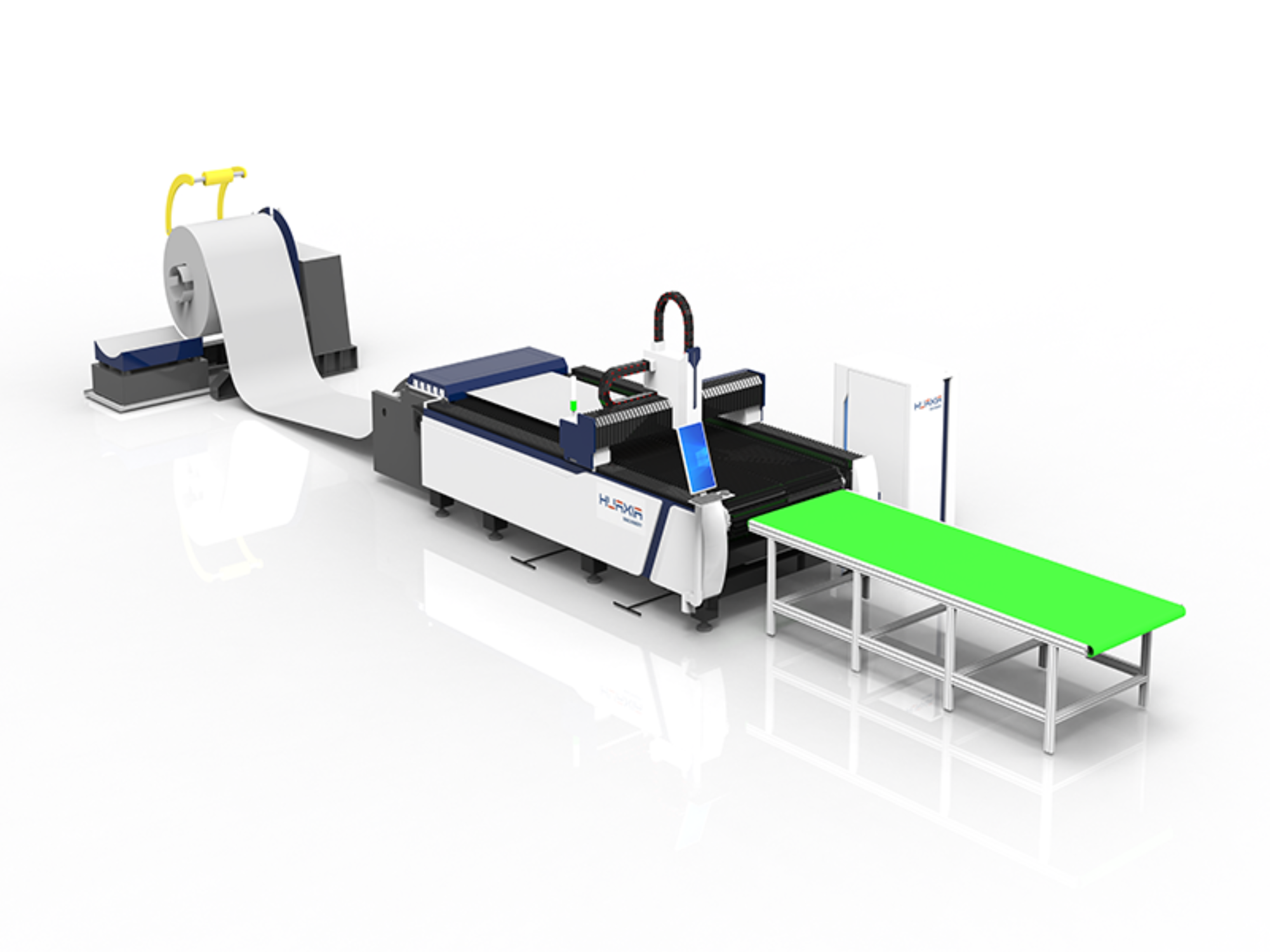 HUAXIA Fabrikverkauf 1500W 2000W Automatische Metallspulen-Laserschnitt-Hochpräzisions-CNC-Faserlaser-Produktionslinie