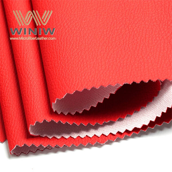 Red Faux Leather Fabric