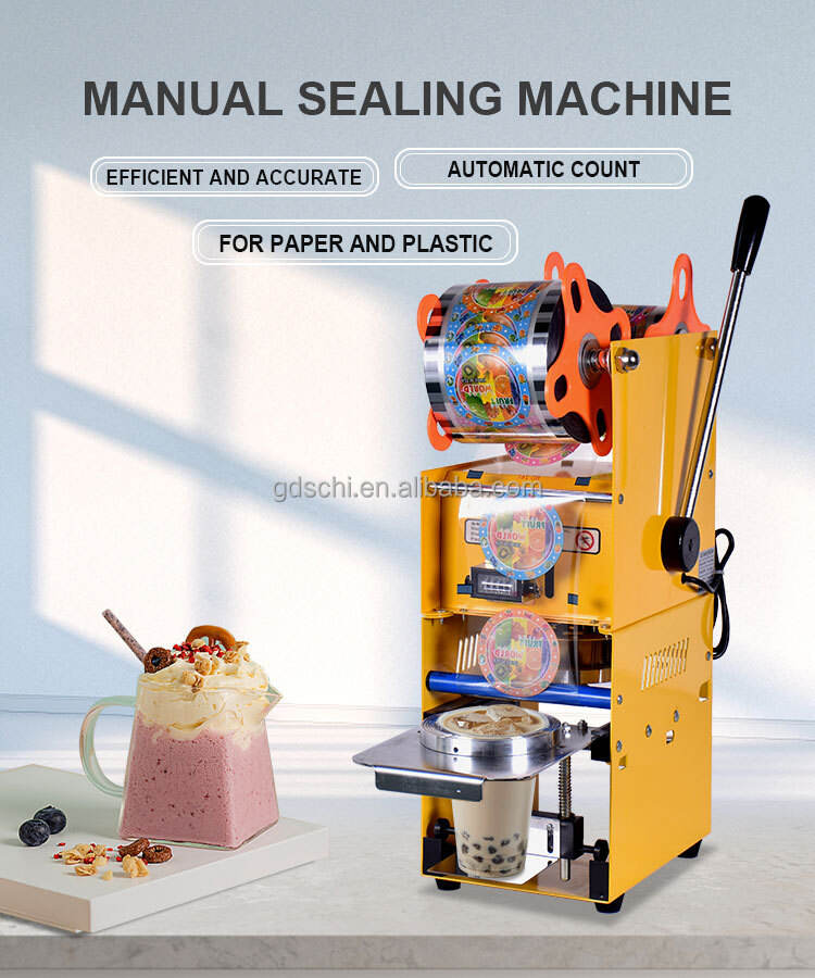 Manual Cup Sealing Machine Commercial Boba Milk Tea Cup Sealer Machine Cup Sealing Maker Industrial Plastic Cartons 35pcs/min details