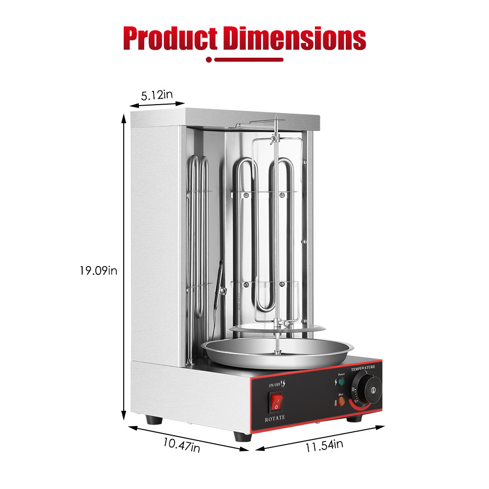 Electric shawarma grill machine commercial doner kebab machine desktop turkey chicken roaster machine supplier