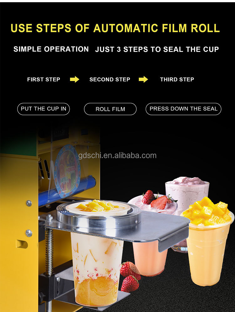 Manual Cup Sealing Machine Commercial Boba Milk Tea Cup Sealer Machine Cup Sealing Maker Industrial Plastic Cartons 35pcs/min factory