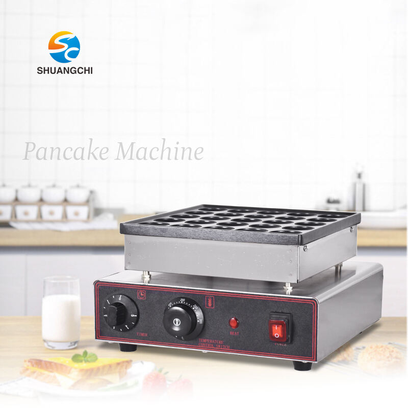 Mini Pancake Machine Dutch Mini Pancake Maker 25 Round-Shape Snack Machine Stainless Steel Dorayaki Maker Machine