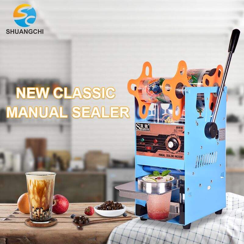 Cheap Price Manual Cup Sealing Machine for Bubble Tea Cup Sealer Packing Machine China with 90/90mm Dia 500cups 50-250 Degree