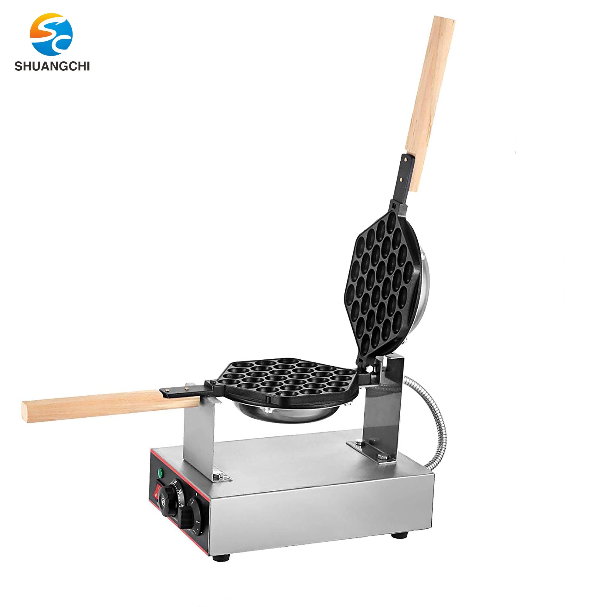 Electric Non-Stick Commercial Bubble Waffle Cone Maker Household Egg Waffle Iron Baker Snack Machine