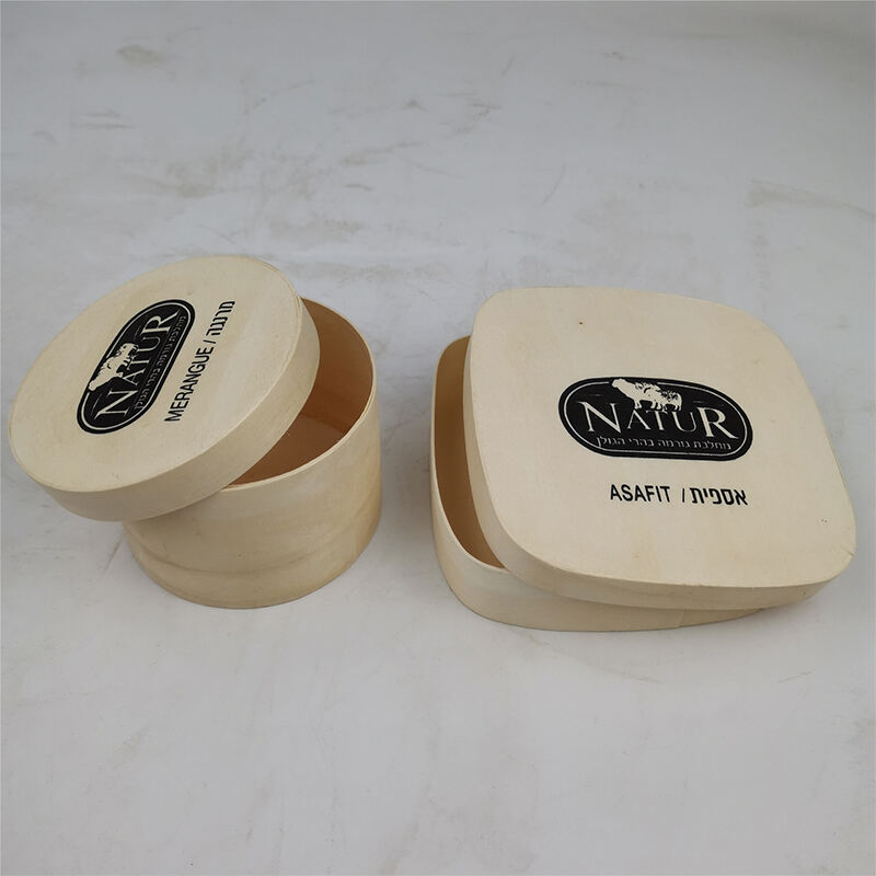 Factory custom round square lightweight slice thin soft venner cheese wood box