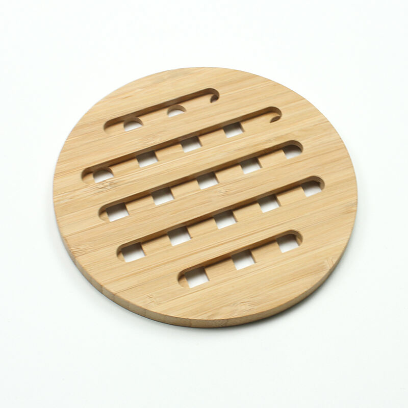 custom round bamboo anti-scalding pan mat wholesale
