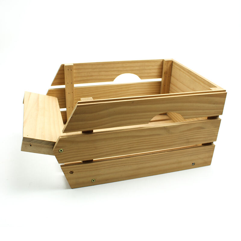 custom cheap batten fruit vegetalbe pine wood storage crate boxes with flexible 3Tier