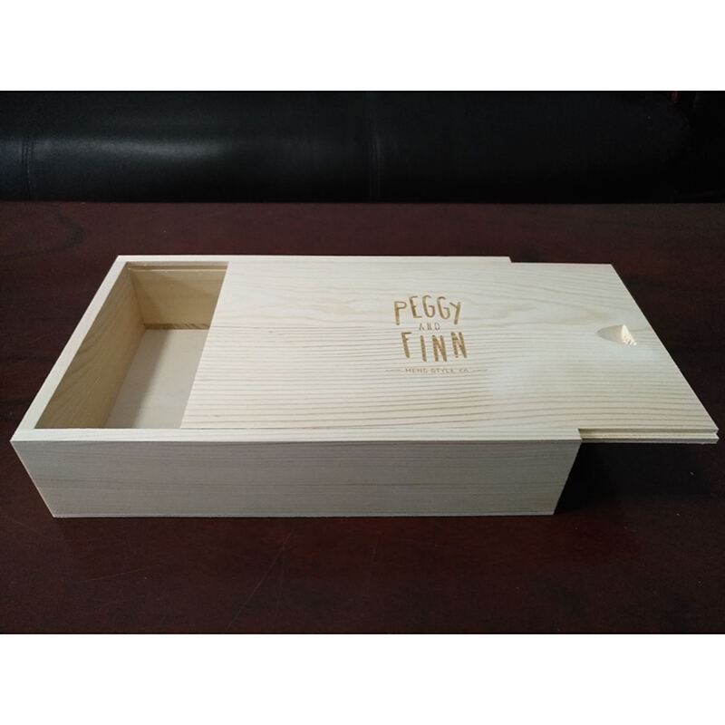 pine solid wood slide lid wooden gift packaging boxes wholesale for usb photo packing storage