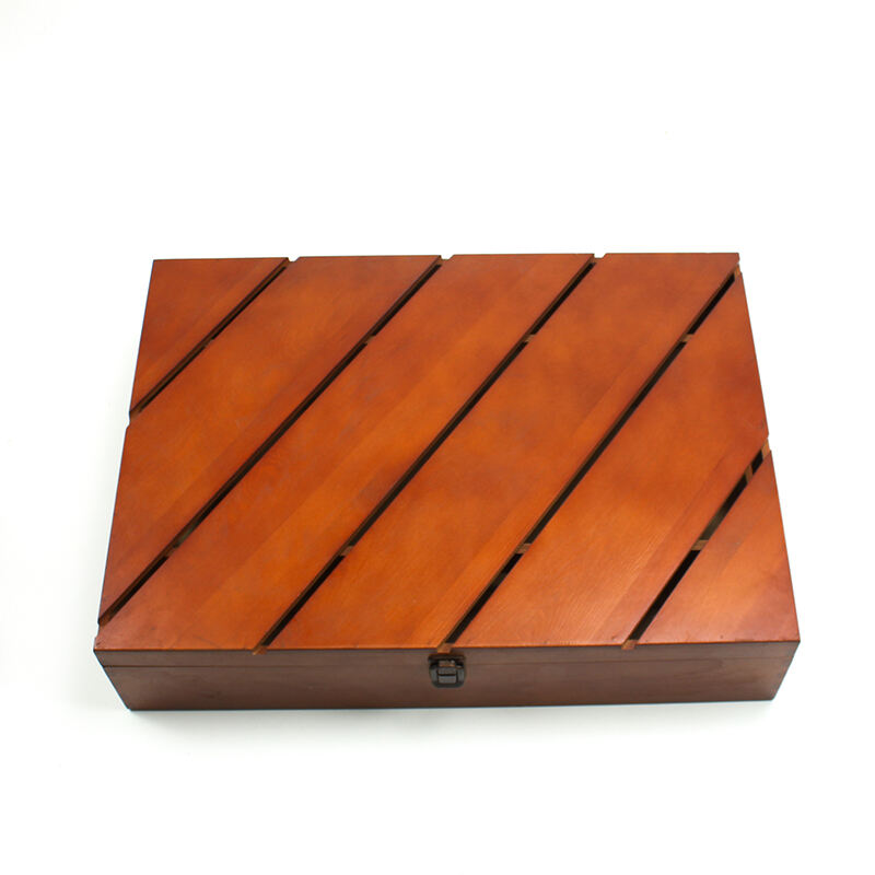 manufacturer customise cheap pine wooden wine box for 6 bottle packing with hook