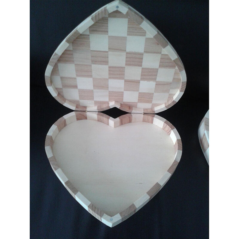 scatola di legno a forma di cuore per orecchini a bottone ricordo di cancelleria regalo con coperchio meganetico