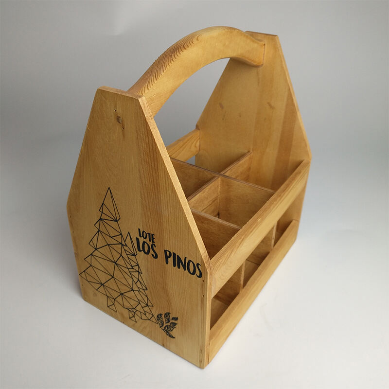 customise 6 bottle wooden beer caddy with opener